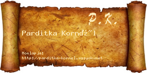 Parditka Kornél névjegykártya