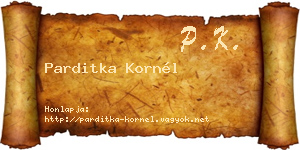 Parditka Kornél névjegykártya