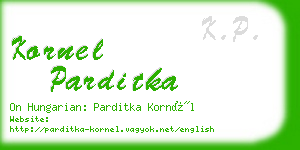 kornel parditka business card